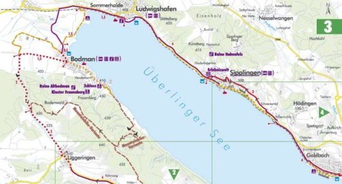 Bikeline Radtourenbuch: Bodensee-Radweg. Rund um den Bodensee, Überlinger See und Untersee. 1:50 000, 260 km, GPS-Tracks Download