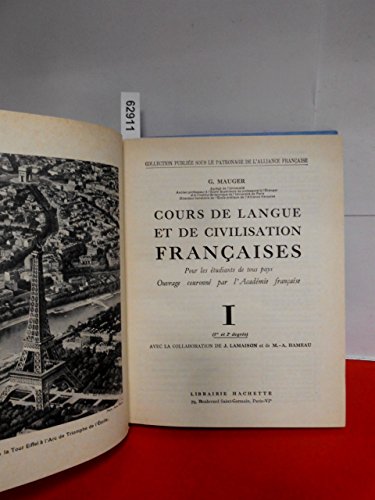 Cours De Langue et De Civilisation Francaises, I