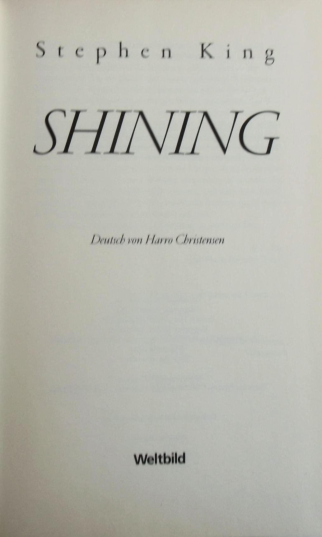 Shining. Bild Bestseller Bibliothek Band 3