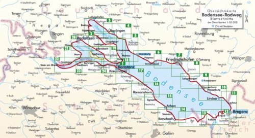 Bikeline Radtourenbuch: Bodensee-Radweg. Rund um den Bodensee, Überlinger See und Untersee. 1:50 000, 260 km, GPS-Tracks Download