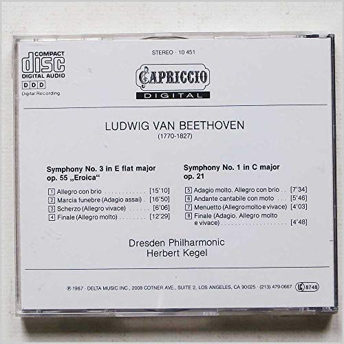 Beethoven: Symphony No.3 Eroica, Symphony No.1 [Music CD]