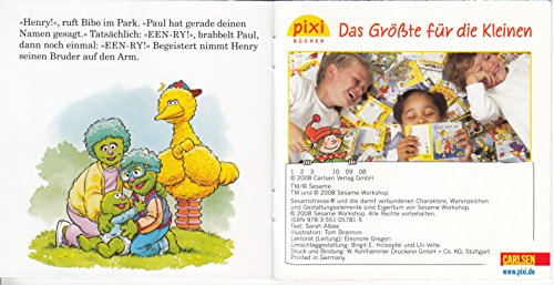 Bibo und der kleine Bruder . SESAMSTRASSE 123 . Pixi-Buch 1625 (Einzeltitel) aus Pixi-Serie 181
