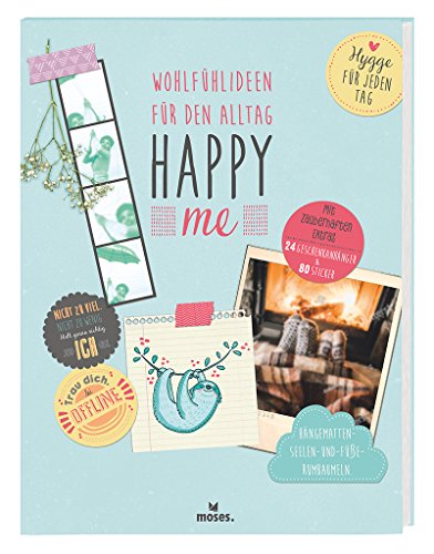 Happy Me Wohlfühlideen für den Alltag | Hygge für jeden Tag | Geschenkbuch mit Stickern und Geschenkanhängern