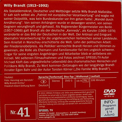 SPIEGEL TV DVD Nr. 41 "Der Mensch Willy Brandt"